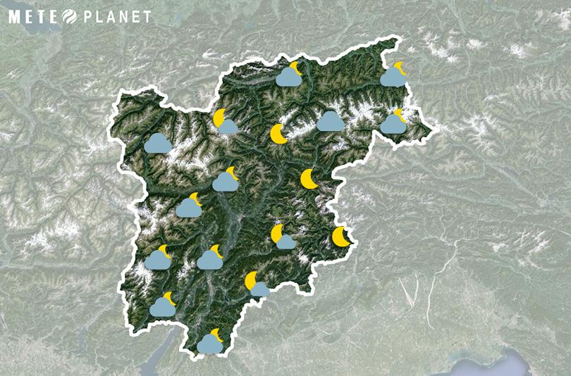Previsioni Meteo Trentino Alto Adige - Venerdì  2 Maggio
