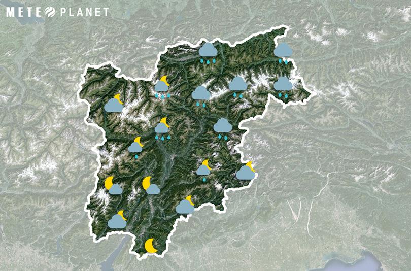 Previsioni Meteo Trentino Alto Adige - Lunedì  3 Giugno