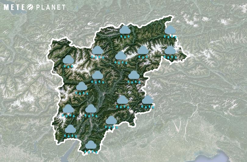 Previsioni Meteo Trentino Alto Adige - Lunedì  7 Luglio