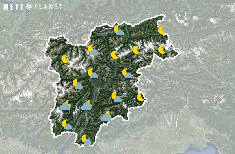 Previsioni Meteo Trentino Alto Adige - Mercoledì 18 Giugno