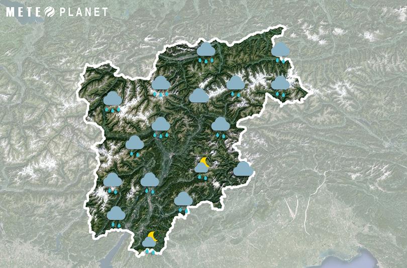 Previsioni Meteo Trentino Alto Adige - Lunedì  5 Maggio