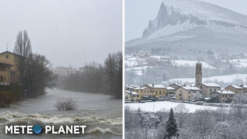 Vigilia e Natale con vento, pioggia e neve