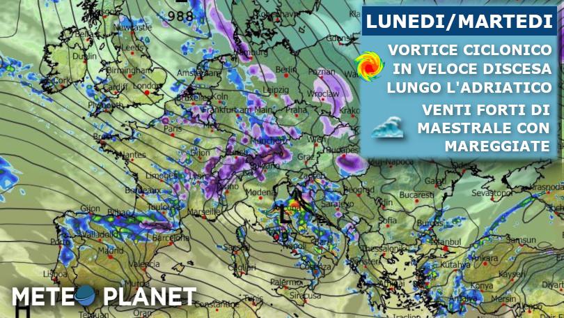Altro ciclone tra oggi e domani con piogge e venti forti