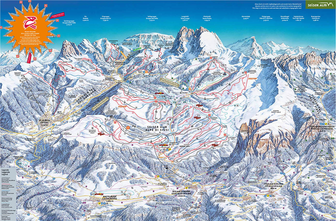 Mappa delle piste di Alpe di Siusi