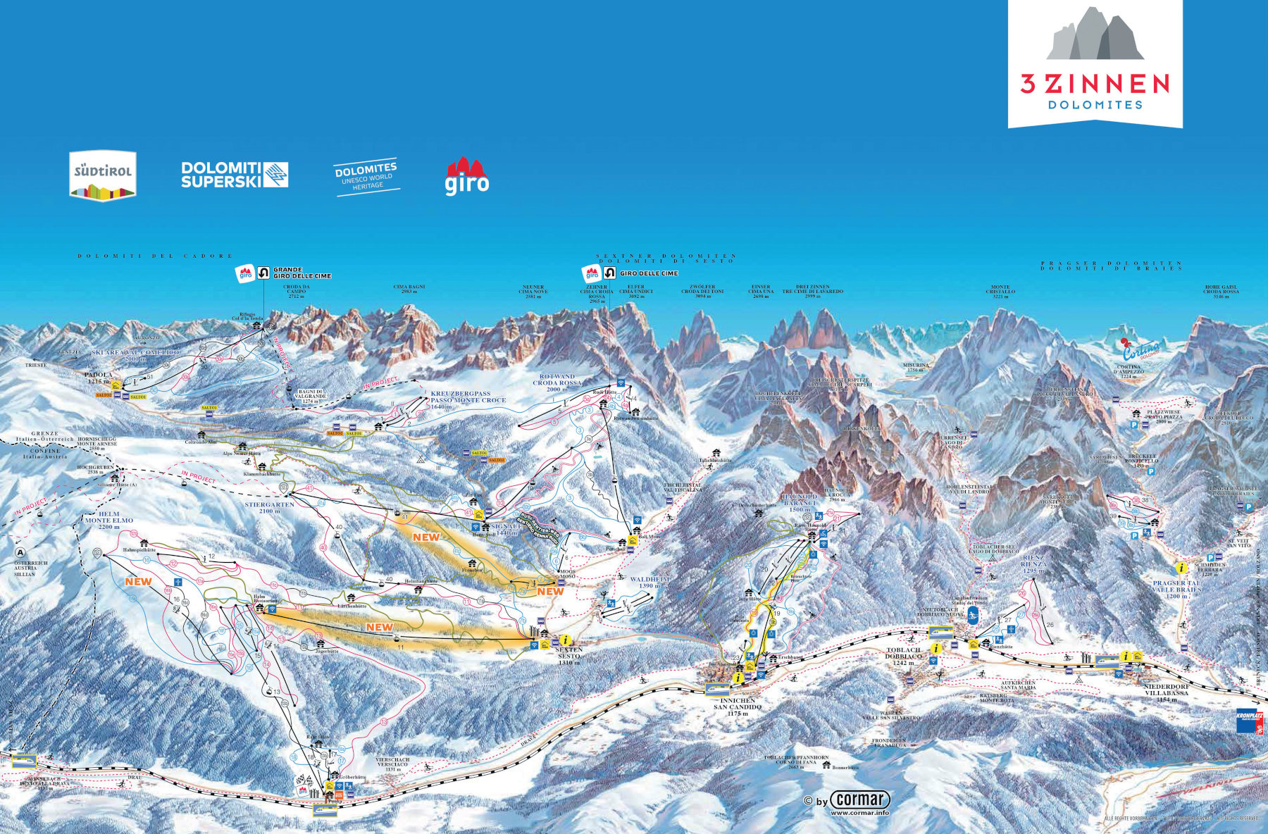 Mappa delle piste di Alta Pusteria