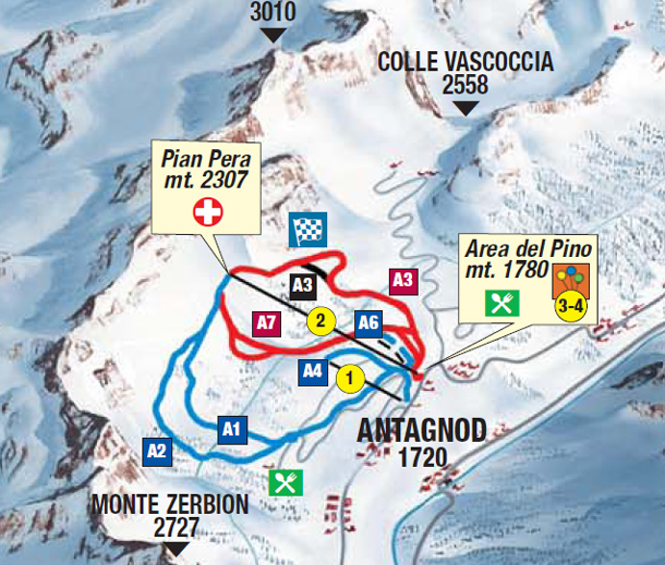 Mappa delle piste di Antagnod