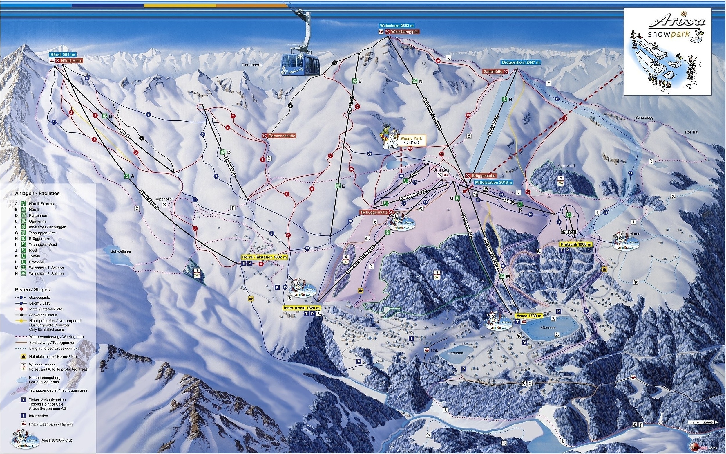 Mappa delle piste di Arosa