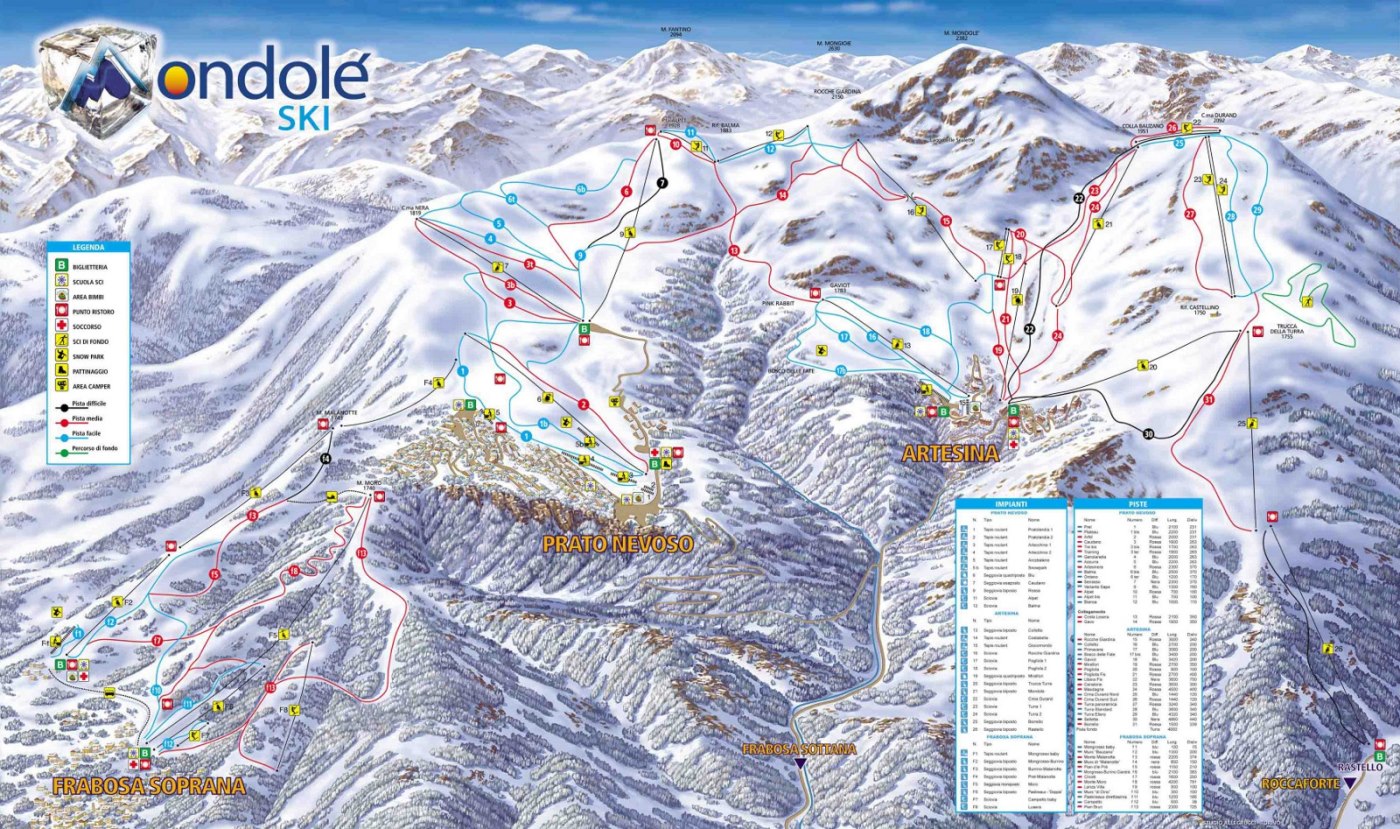 Mappa delle piste di Artesina