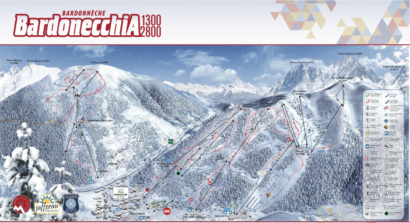 Mappa delle piste di Bardonecchia