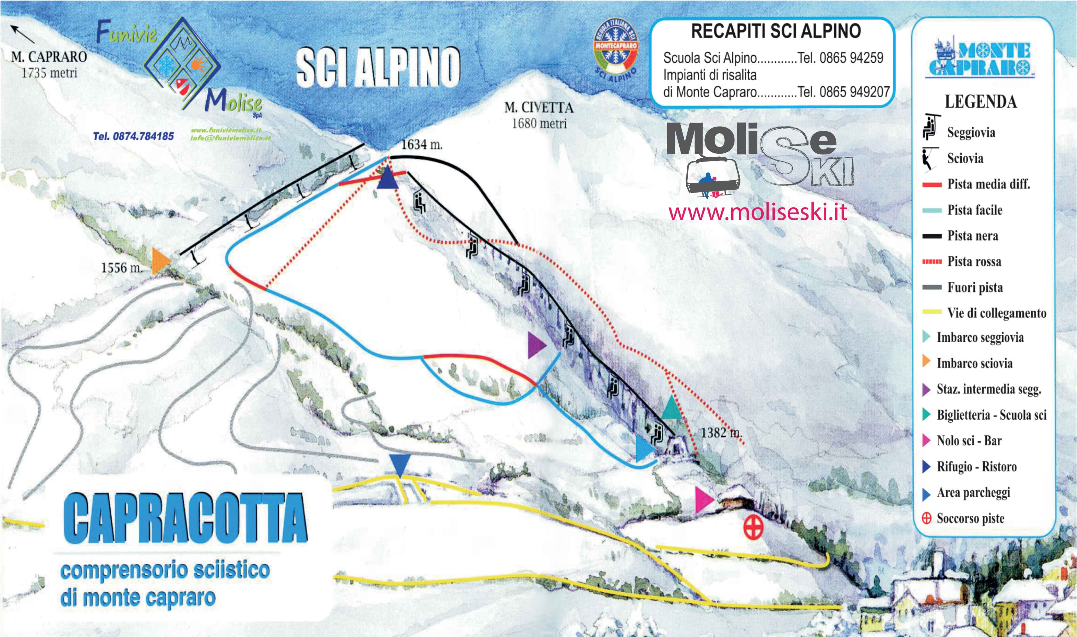 Mappa delle piste di Capracotta