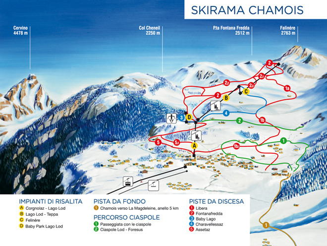 Mappa delle piste di Chamois