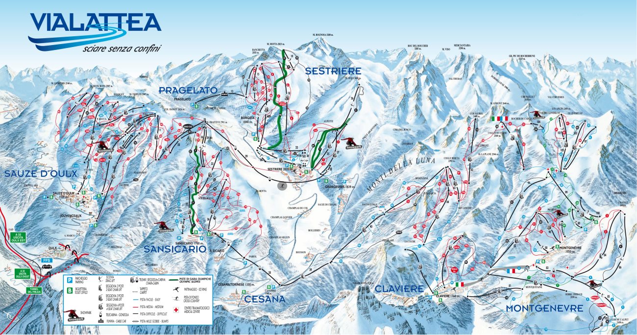 Mappa delle piste di Claviere