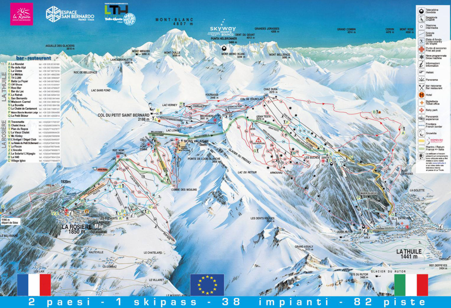 Mappa delle piste di Espace San Bernardo