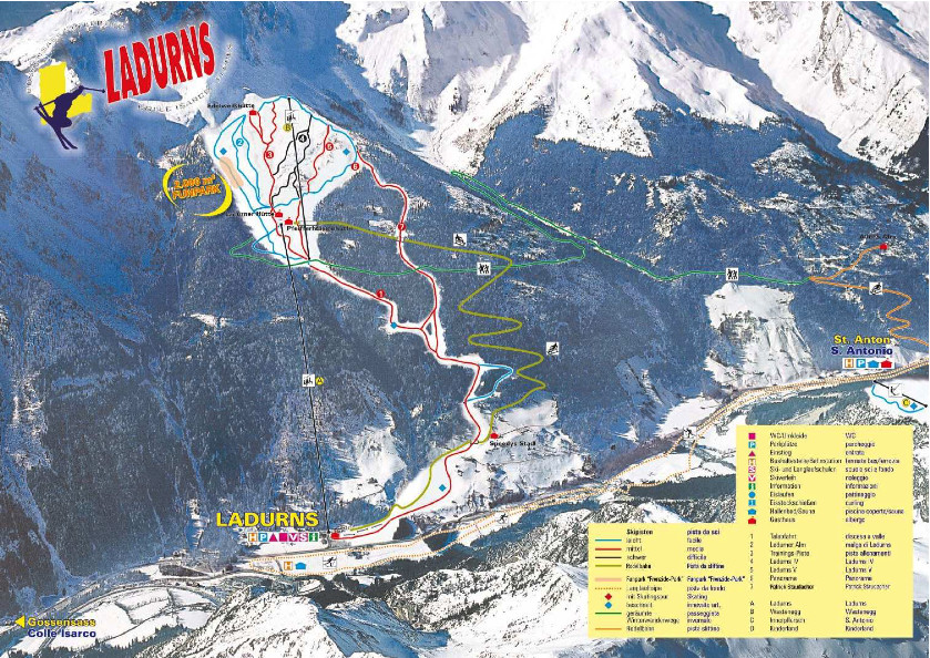 Mappa delle piste di Ladurns - Colle Isarco
