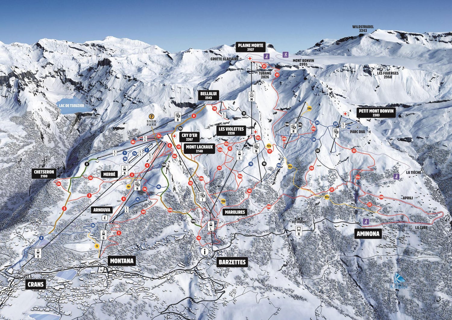 Mappa delle piste di Crans Montana