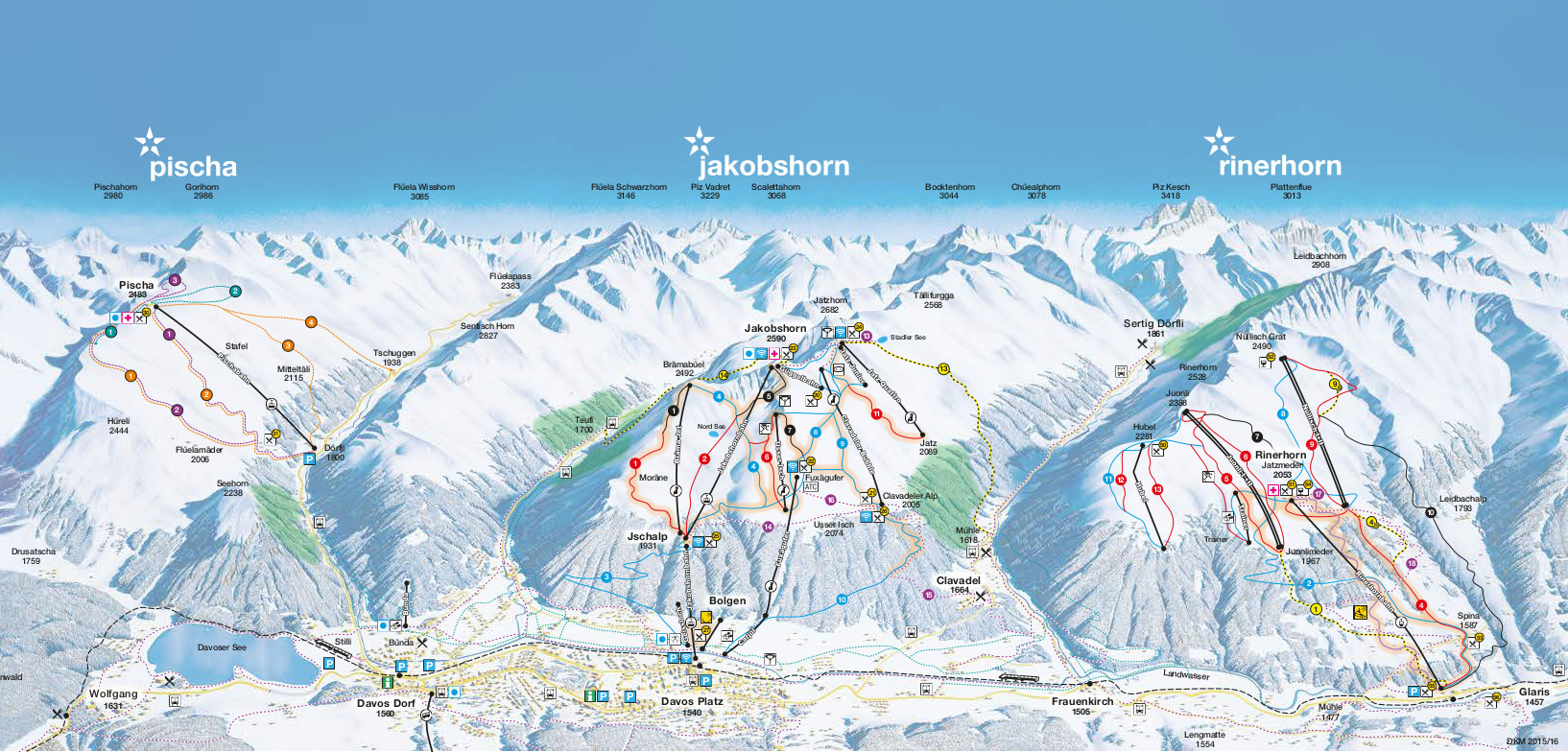 Mappa delle piste di Davos