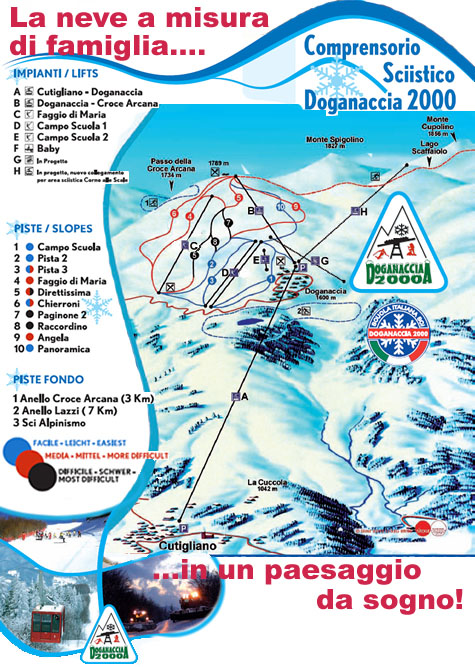 Mappa delle piste di Cutigliano - Doganaccia