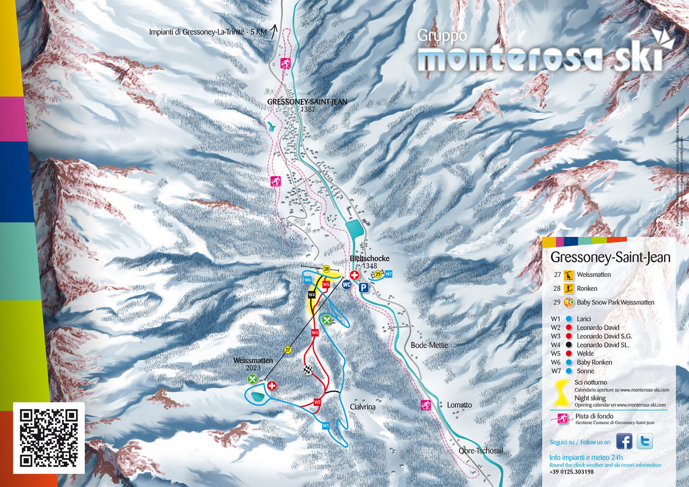 Mappa delle piste di Gressoney Saint Jean