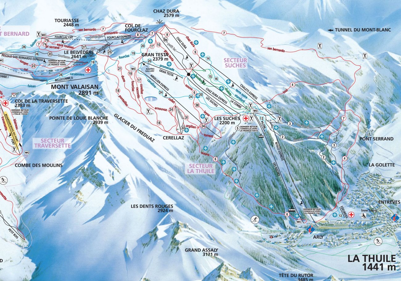 Mappa delle piste di La Thuile