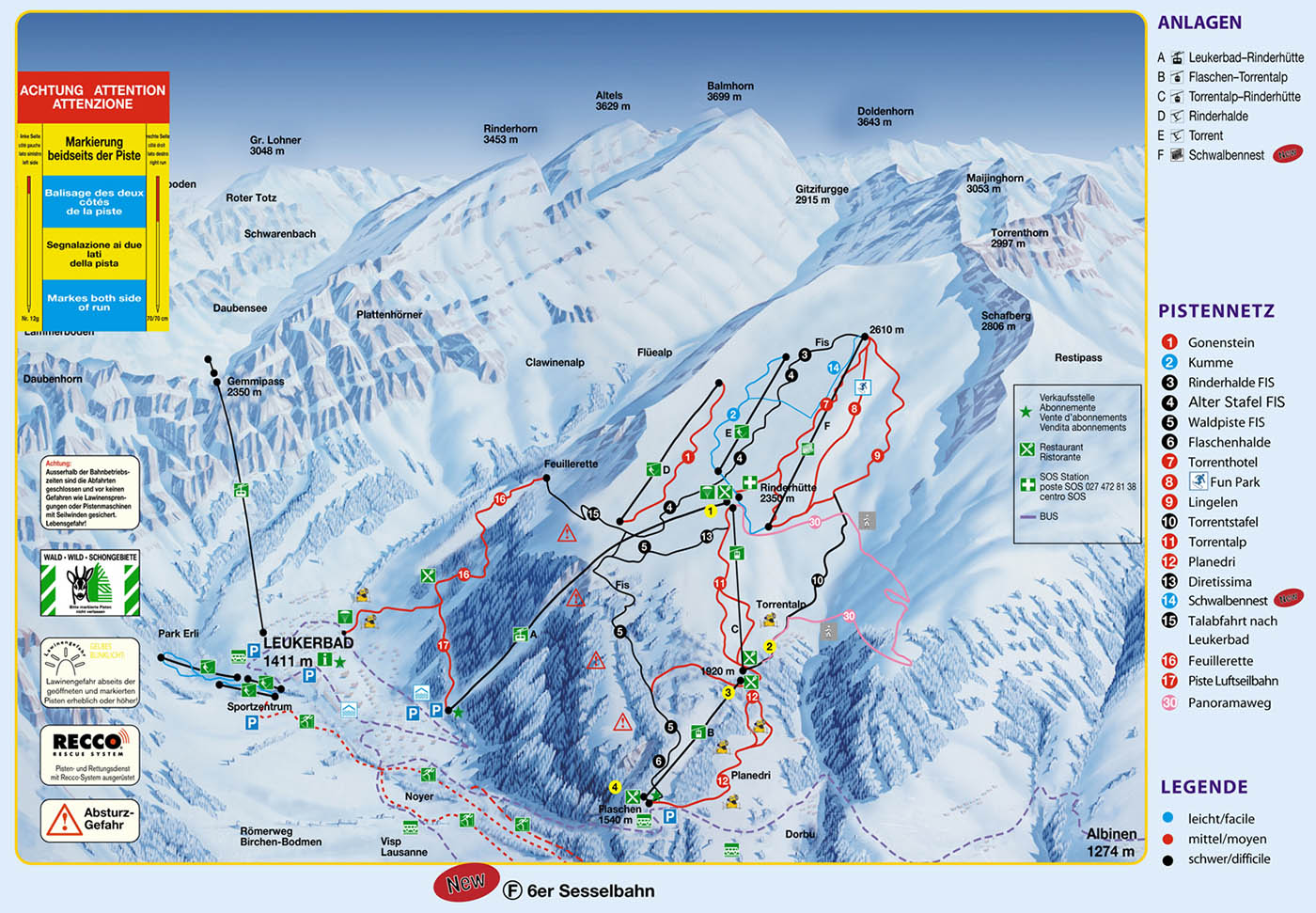 Mappa delle piste di Leukerbad