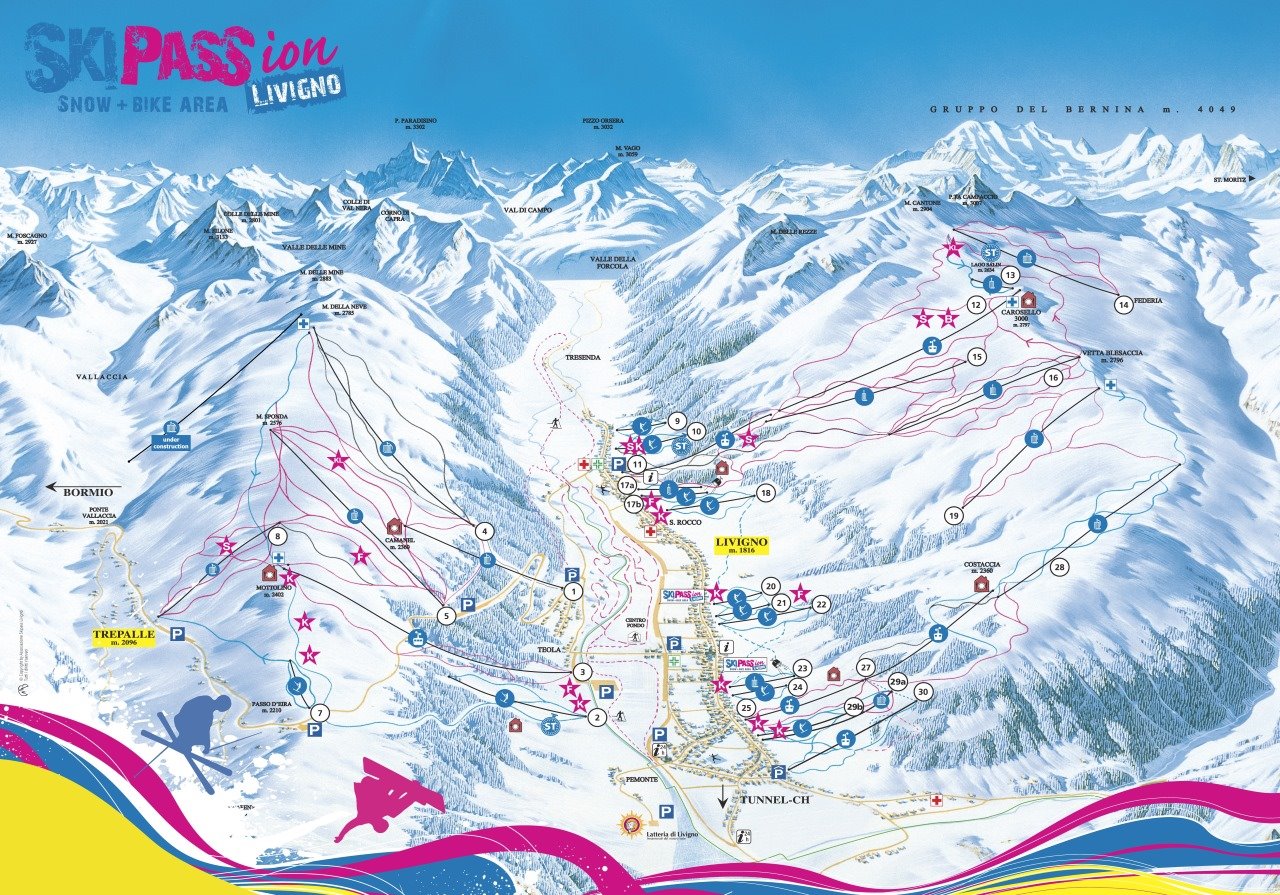 Mappa delle piste di Livigno