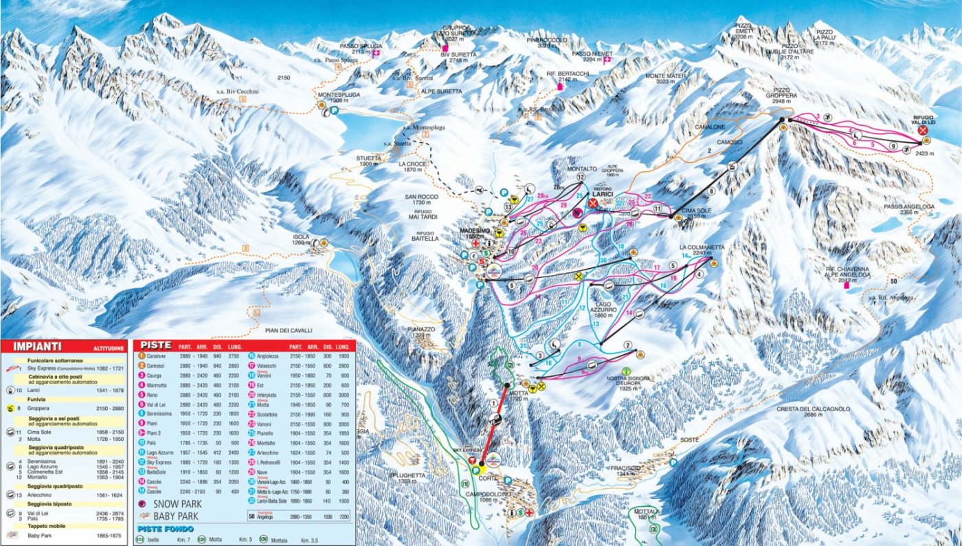 Mappa delle piste di Madesimo