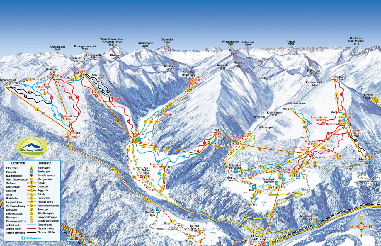 Mappa delle piste di Maranza - Gitschberg