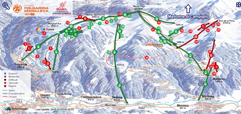 Mappa delle piste di Marilleva
