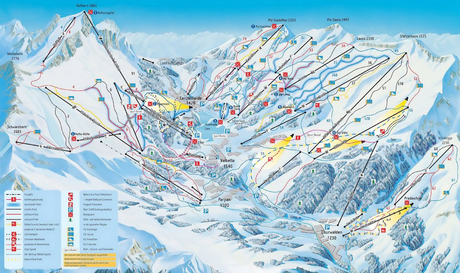 Mappa delle piste di Lenzerheide