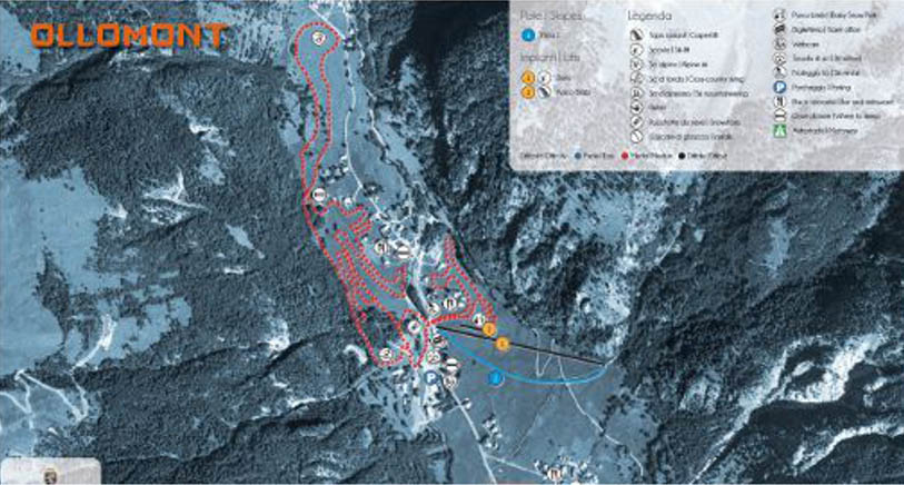 Mappa delle piste di Ollomont