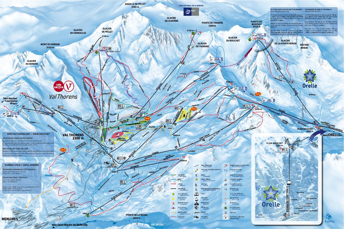 Mappa delle piste di Orelle
