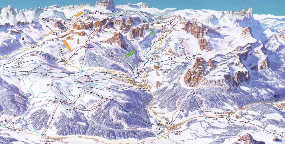 Mappa delle piste di Pedraces