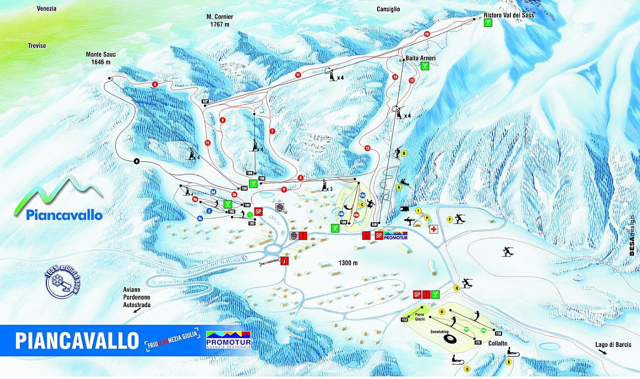 Mappa delle piste di Piancavallo