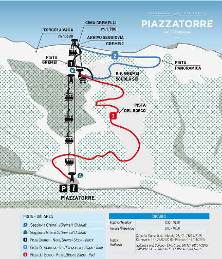 Mappa delle piste di Piazzatorre