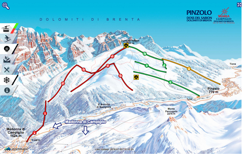 Mappa delle piste di Pinzolo