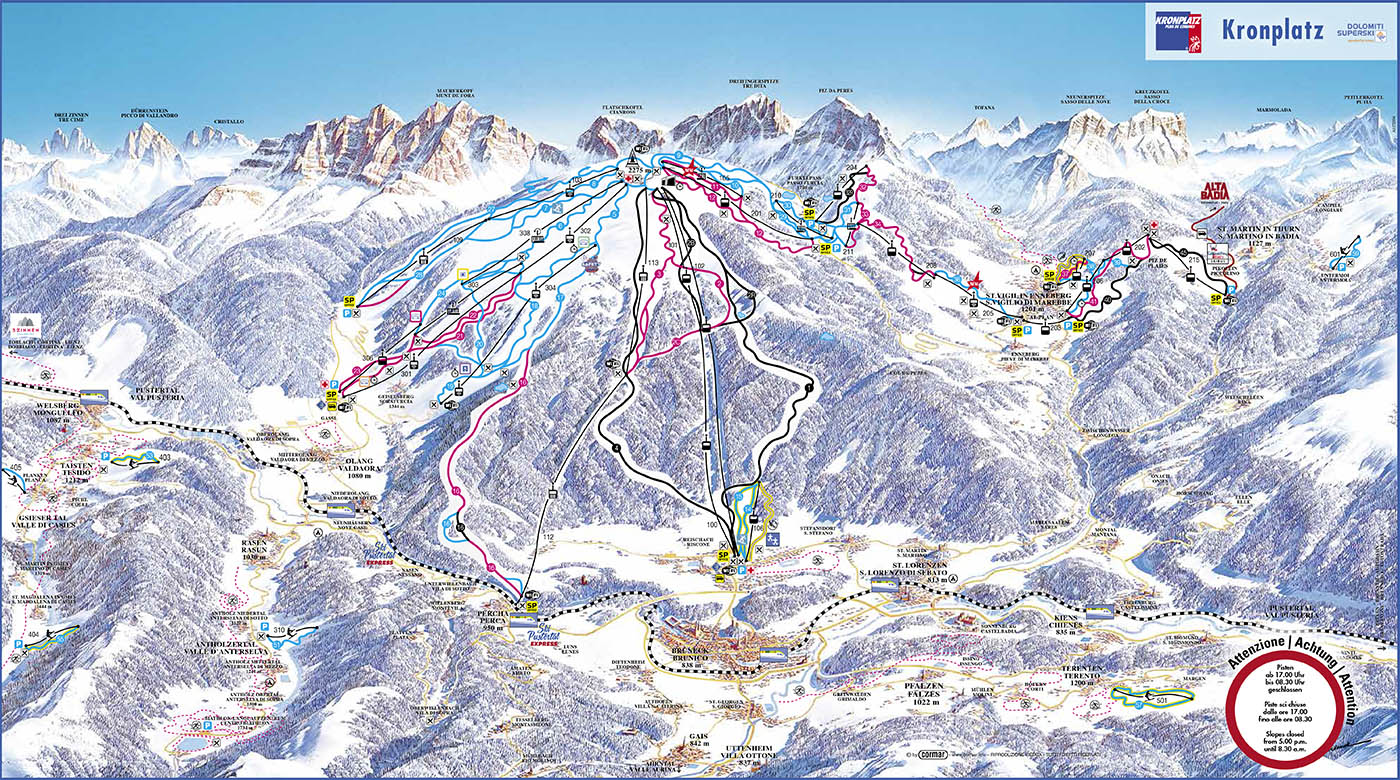 Mappa delle piste di Kronplatz - Plan De Corones