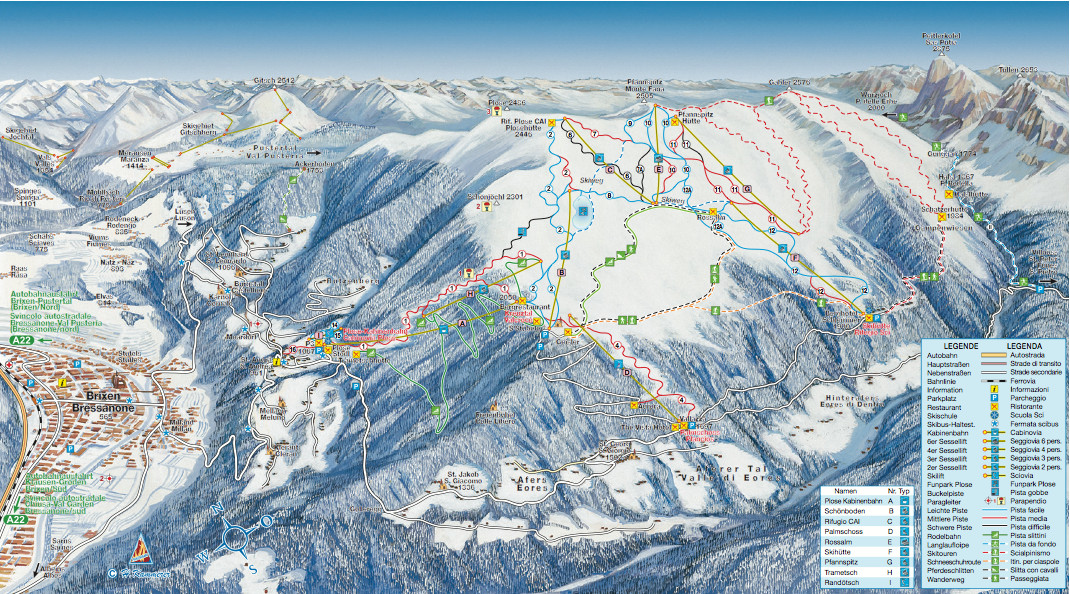 Mappa delle piste di Plose - Bressanone
