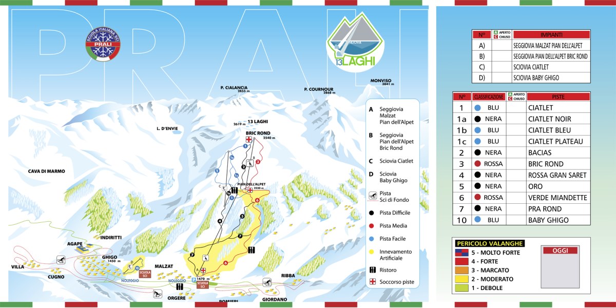 Mappa delle piste di Prali