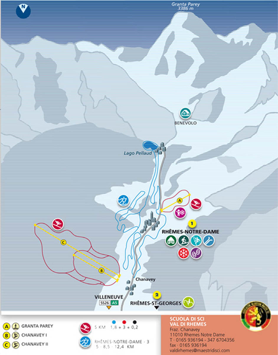 Mappa delle piste di Val di Rhemes