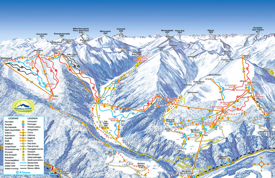 Mappa delle piste di Rio Pusteria