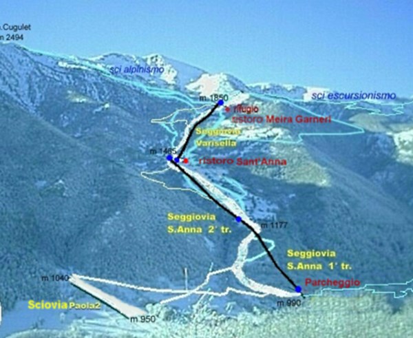 Mappa delle piste di Sampeyre