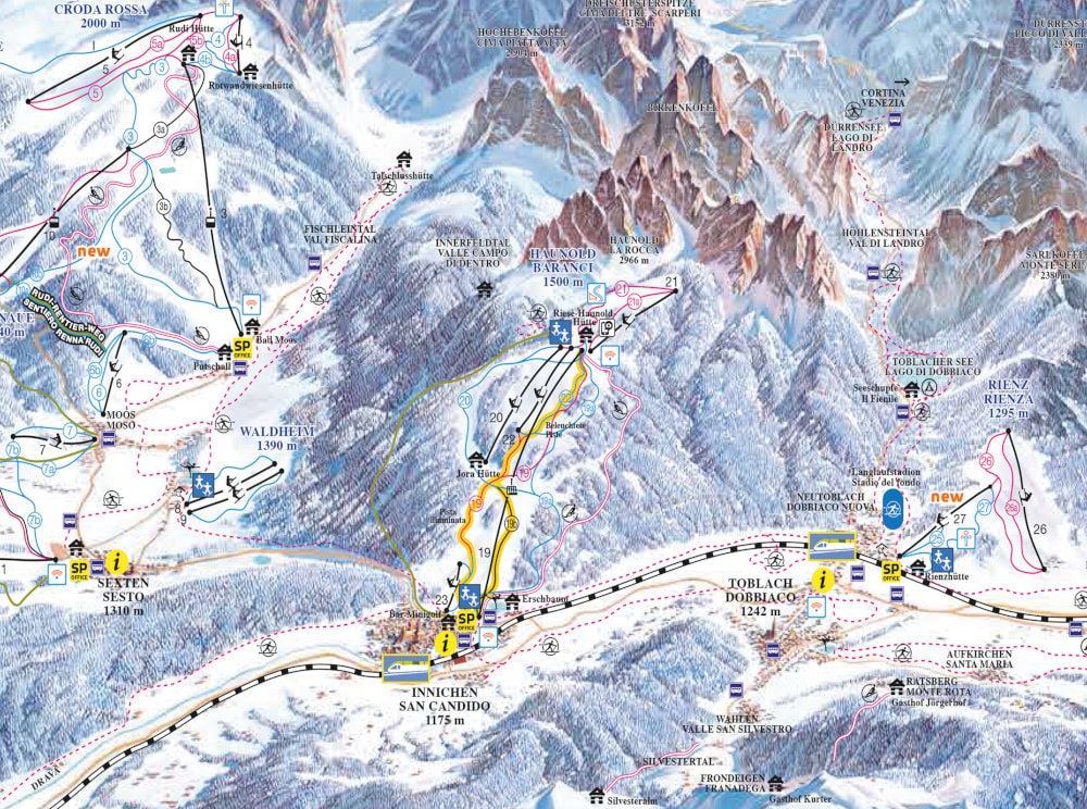 Mappa delle piste di San Candido - Monte Baranci
