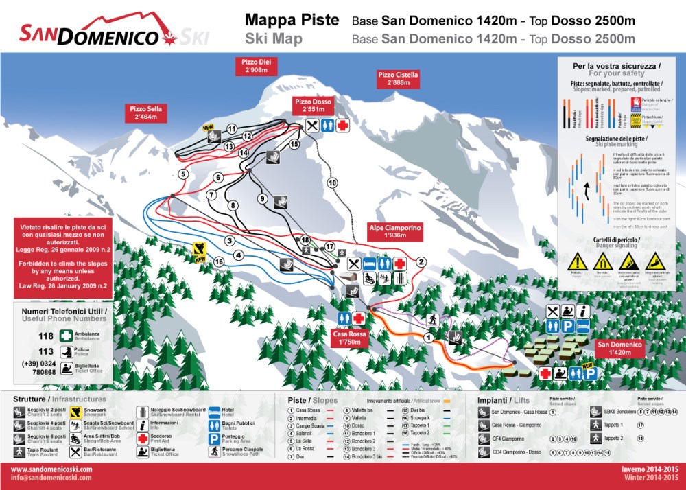 Mappa delle piste di San Domenico