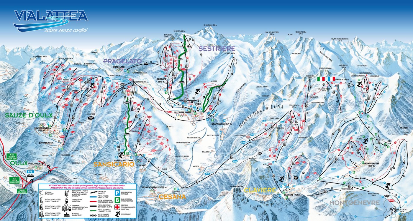 Mappa delle piste di Sansicario