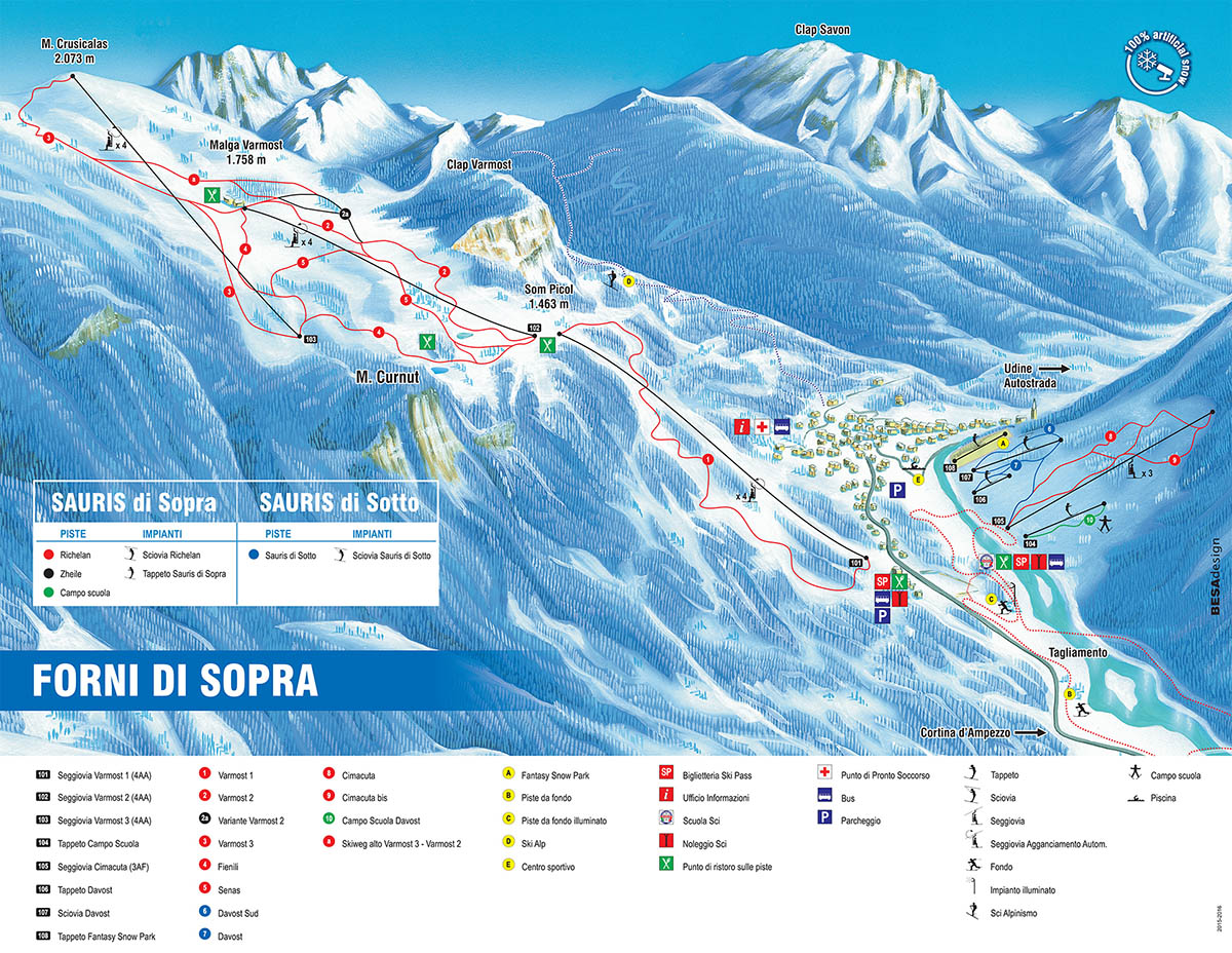 Mappa delle piste di Sauris