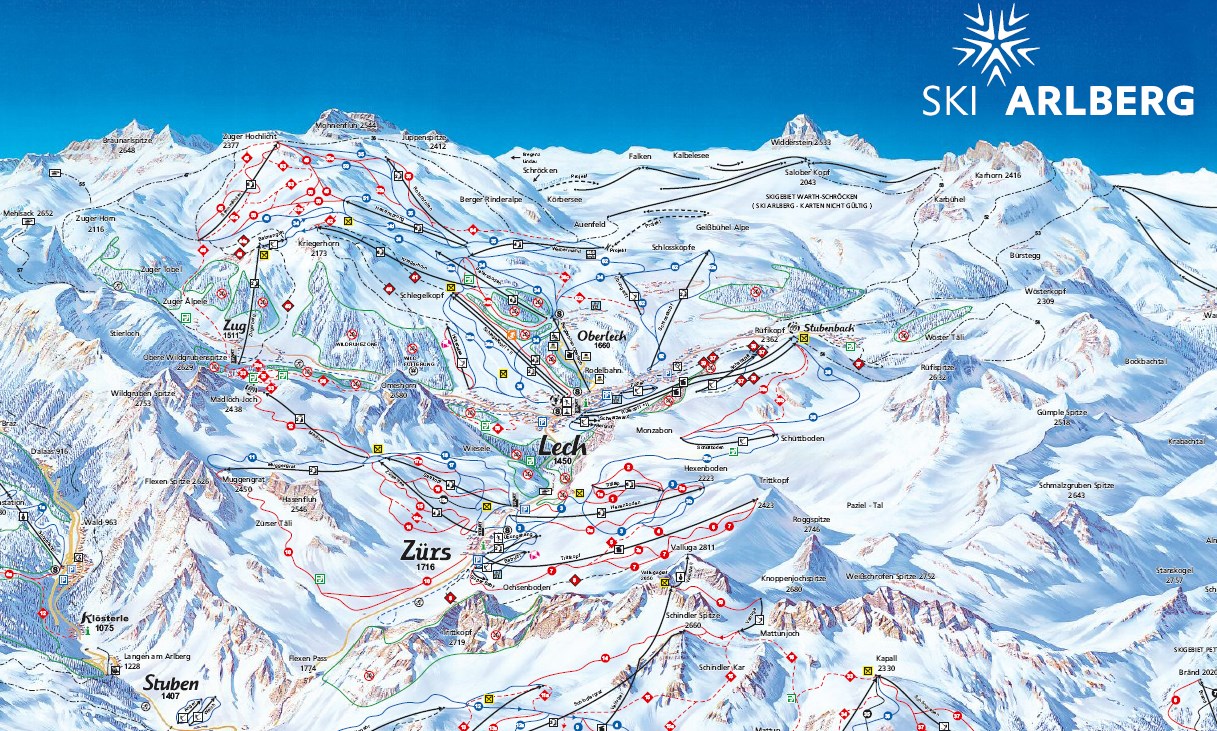 Mappa delle piste di Arlberg