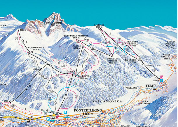 Mappa delle piste di Temu