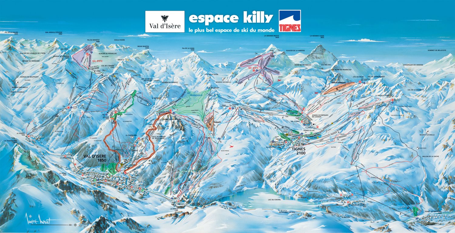 Mappa delle piste di Tignes