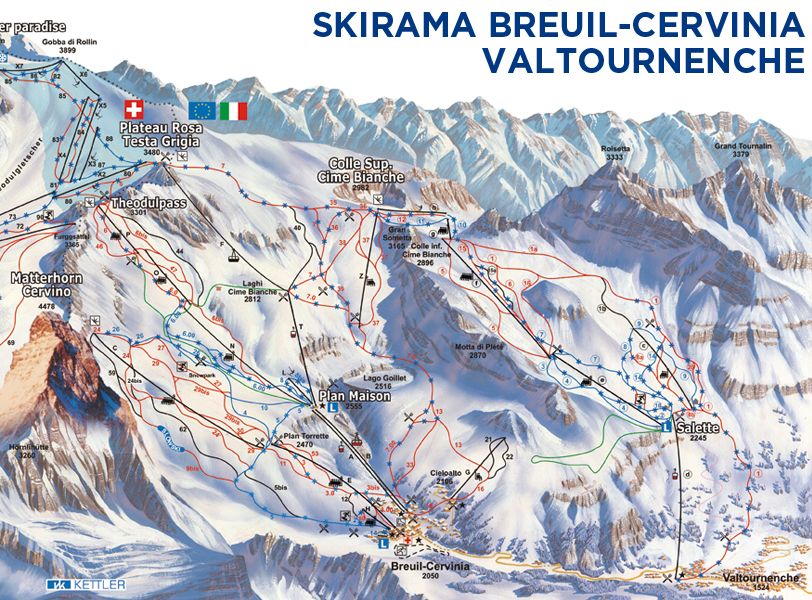 Mappa delle piste di Valtournenche