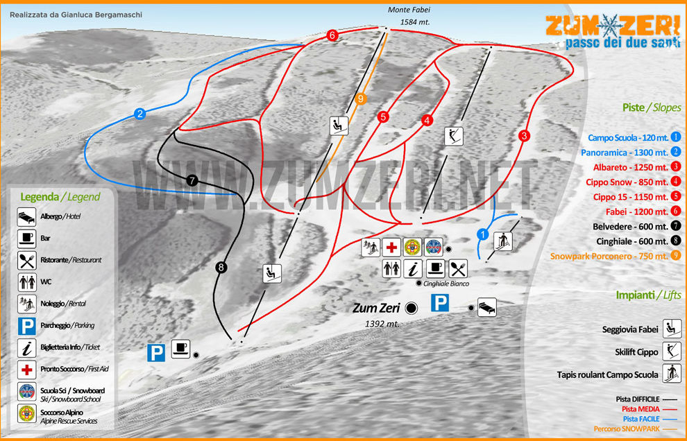 Mappa delle piste di Zum Zeri - Passo Due Santi